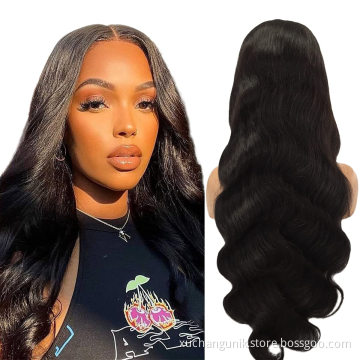 Uniky Wholesale Lace Wig Human Hair Vendor Real Mink Brazilian Cuticle Aligned Human 1b# Virgin Hair Lace Front Wig Body Wave